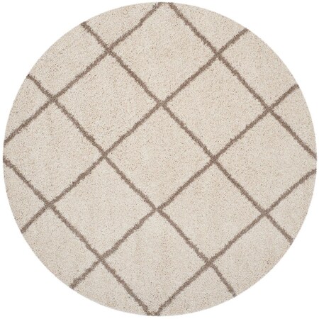 Safavieh 7 x 7 ft. Hudson Shag Power Loomed Round Area RugIvory & Beige SGH281D-7R